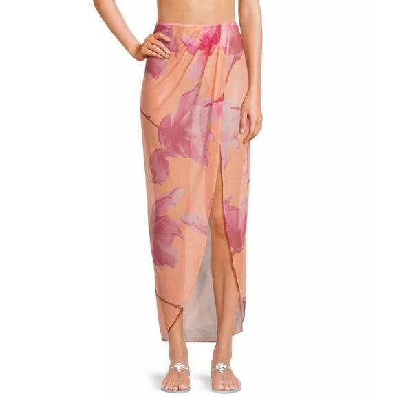 Hutch Jelena Tulip Mesh Swim Cover-Up Skirt in Cantaloupe NWT Size XXS - Picture 1 of 5